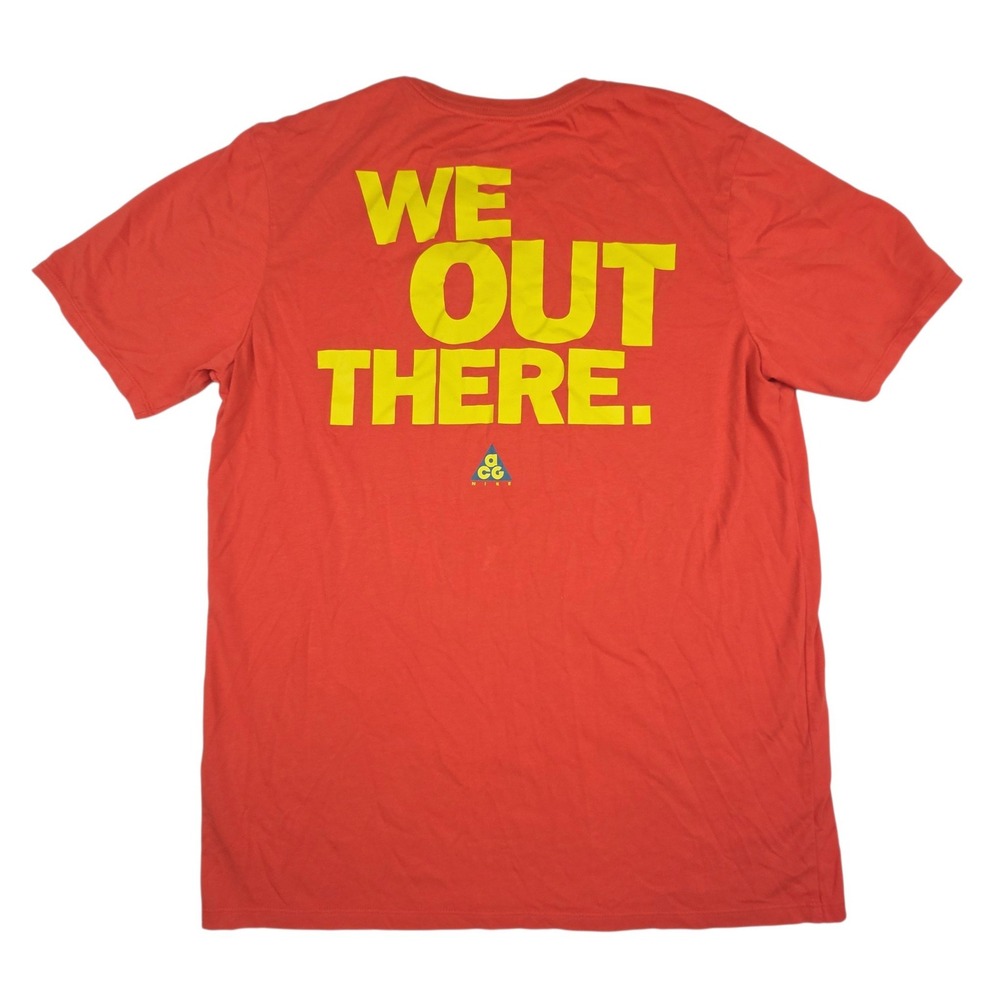 Nike ACG T-Shirt Sz M Red We Out There Graphic Athletic Cut Tee Gorpcore